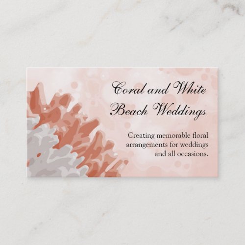 Coral and White Reef Business Card Template