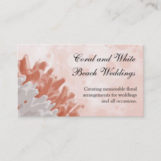 Customizable Coral and White Reef Business Card Template