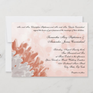 Coral and White Reef Invitation