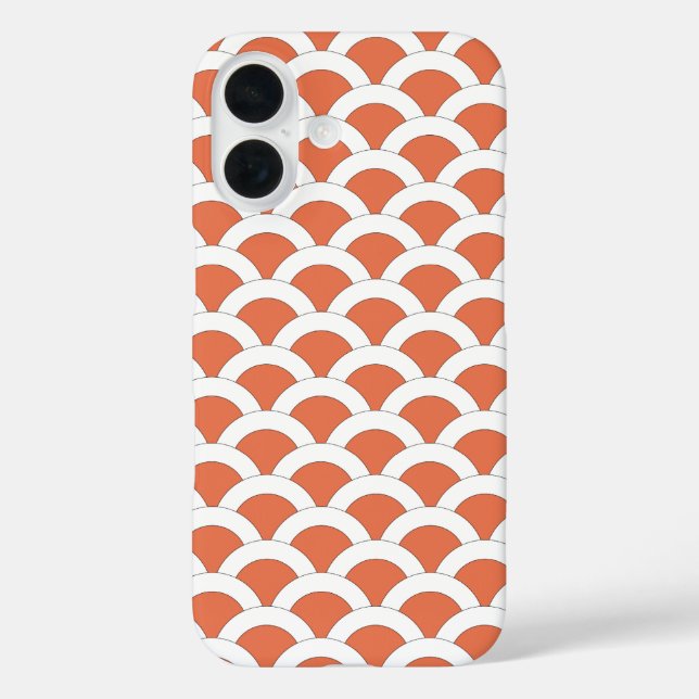 Coral and White Scalloped Shells Pattern Case-Mate iPhone Case (Back)