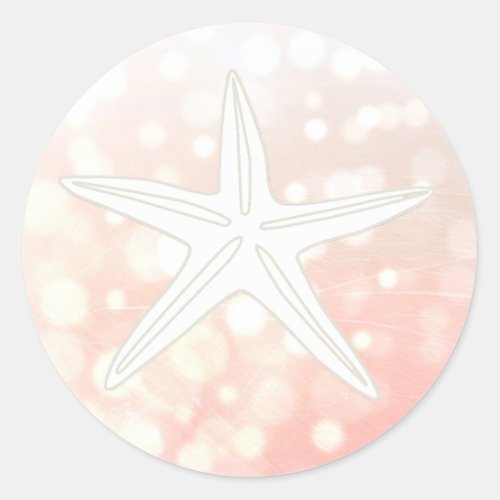 Coral and White Starfish Stickers