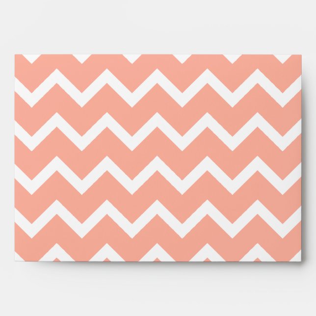 Coral and White Zig Zag Pattern. Envelope (Front)