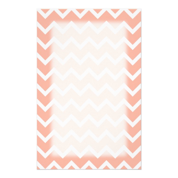 Coral and White Zig Zag Pattern. Stationery