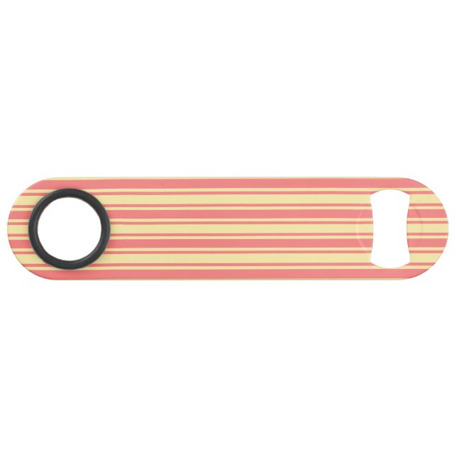Coral and yellow candy stripes bar key (Front (Horizontal))