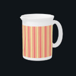 Coral and yellow candy stripes beverage pitcher<br><div class="desc">Coral and yellow candy stripes</div>