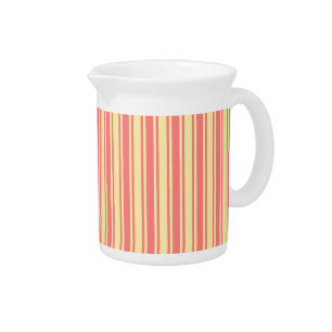 Coral and yellow candy stripes beverage pitcher