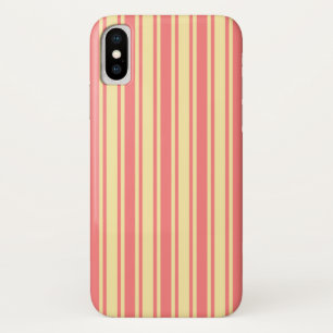 Coral and yellow candy stripes iPhone x case