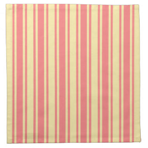 Coral and yellow candy stripes cloth napkin