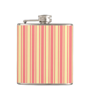 Coral and yellow candy stripes flask