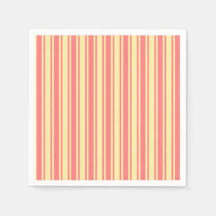 Coral and yellow candy stripes napkins