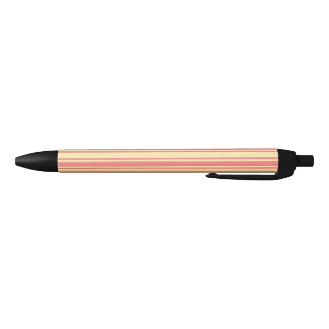 Coral and yellow candy stripes pen (Bottom)