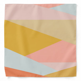 Coral and Yellow Modern Geometric Color Block Bandana