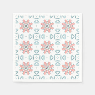 Coral Aqua Mediterranean Medallion Decoupage Napkins