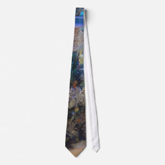 Coral aquarium neck tie