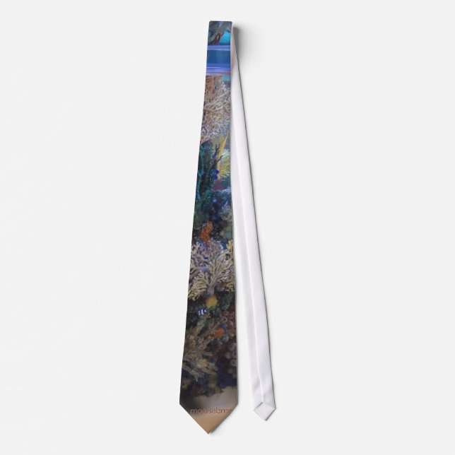 Coral aquarium neck tie (Front)
