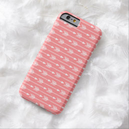 Coral Arrows Pattern Barely There iPhone 6 Case