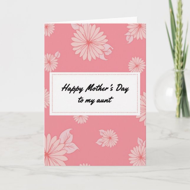 Coral Aunt Mothers Day Card (Front)