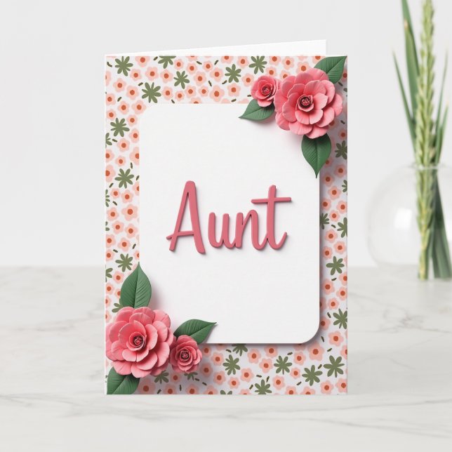 Coral Aunts Floral Day Card (Front)