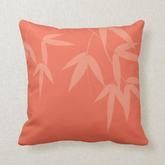 Coral Bamboos Throw Pillow