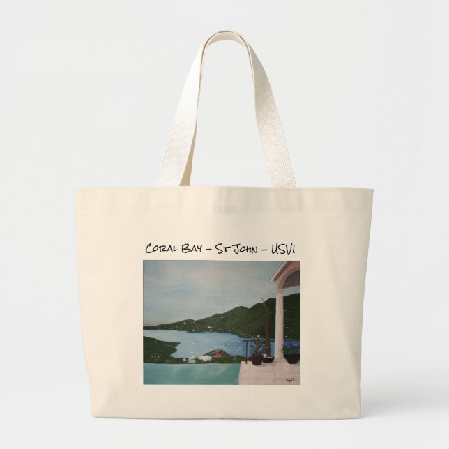 Coral Bay St John USVI Large Tote Bag (Front)