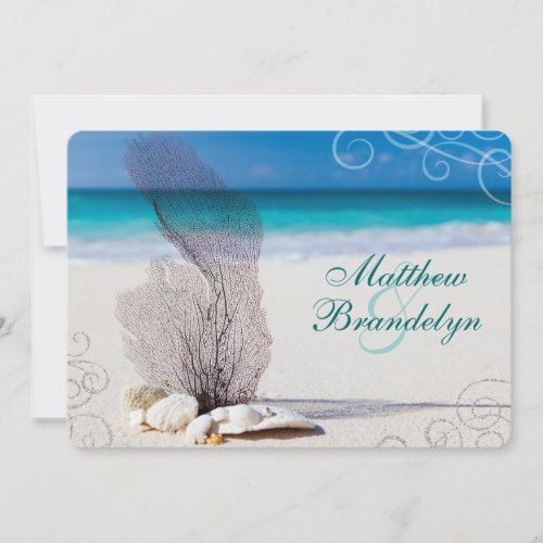 Coral Beach Destination Wedding Invitations