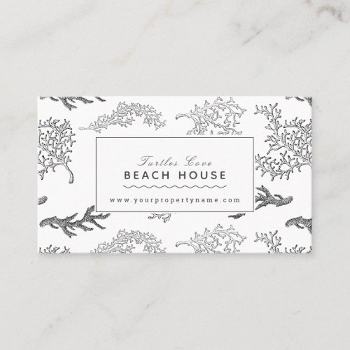 Coral Beach House Cottage BB Rentals Business Card