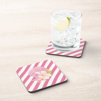 Coral Beach In Pink  Beverage Coaster