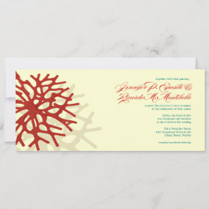 Coral Beach Ocean Reef Wedding Invitation