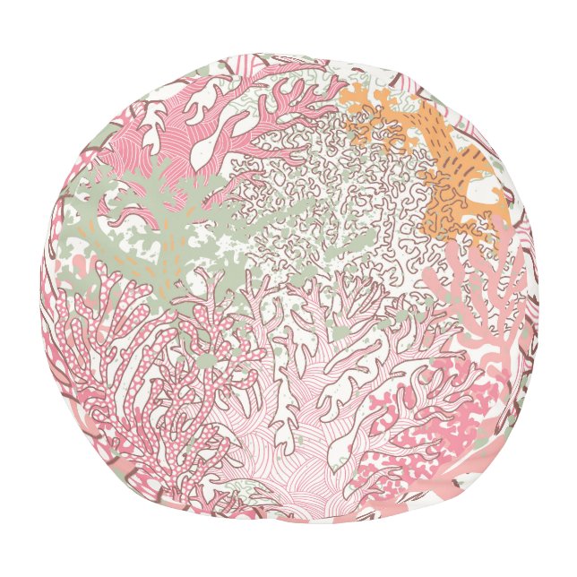 Coral Beauty: Underwater Pattern Wonderland. Pouf (Bottom)