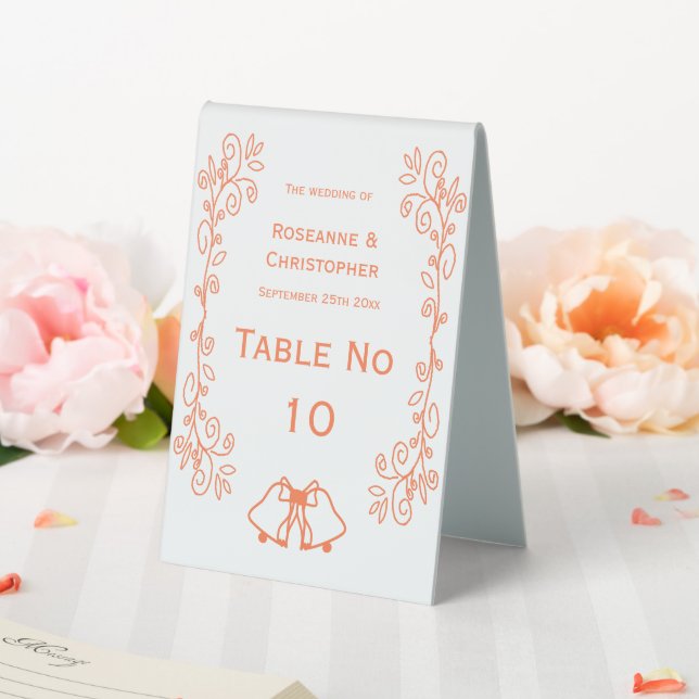 Coral Bells Scrollwork Design Wedding Table Tent (In SItu (Wedding))