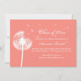 Coral Best Wishes Graduation Invitation
