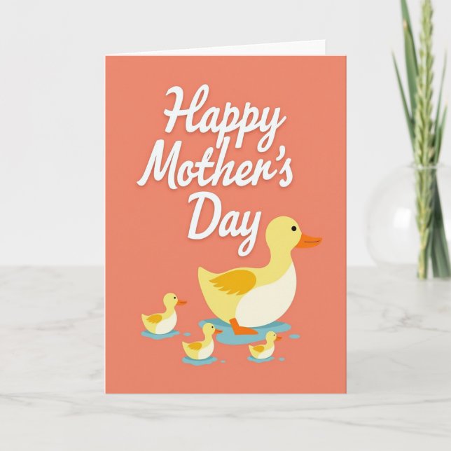 Coral Birds Mothers Day Card (Front)