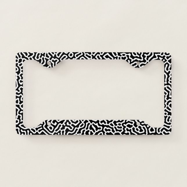 Coral - Black and White License Plate Frame (Front)