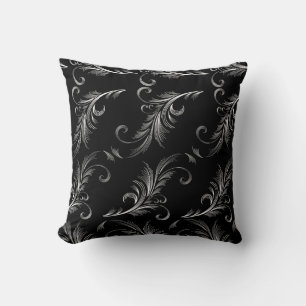 Coral/Black/ Black White Reversible Pillow