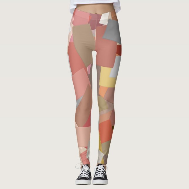 Coral Blocks leggings (Front)