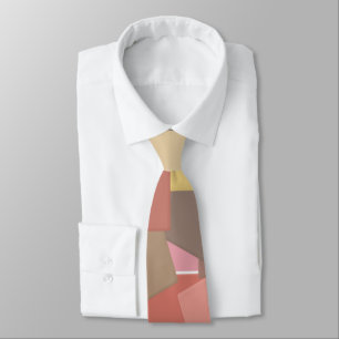 Coral Blocks Neck Tie