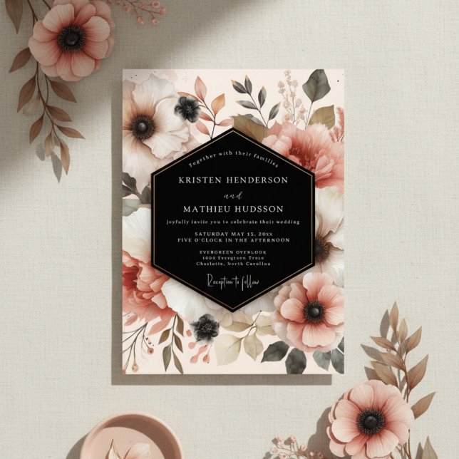 Coral Bloom Ethereal Wedding Invitation (Creator Uploaded)