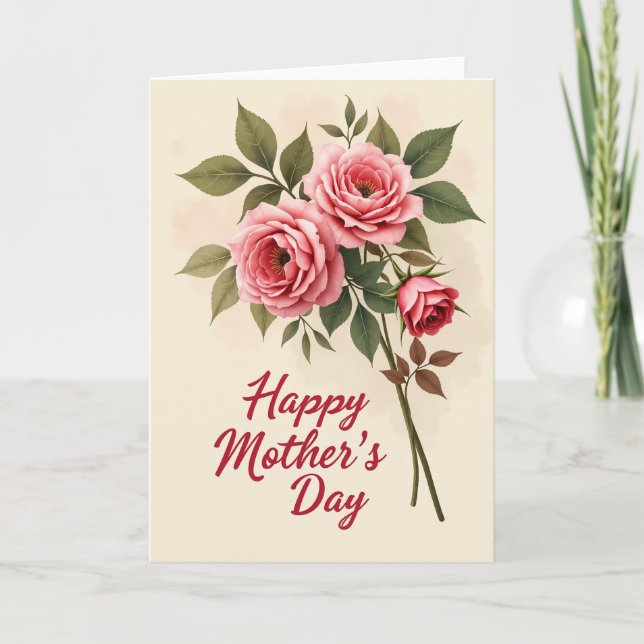 Coral Bloom Mothers Day Card (Front)