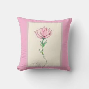 Coral Bloom Throw Pillow