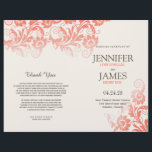 Coral Blooming Elegance Wedding Programs<br><div class="desc">Coral Blooming Elegance Wedding Programs with pretty flowers. Designed by Colourful Designs Inc. Copyright 2015</div>