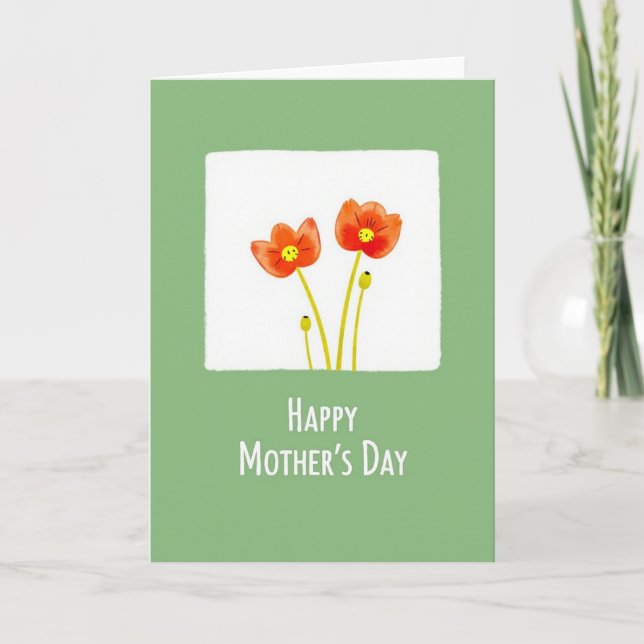 Coral Blooms Mothers Day Card (Front)