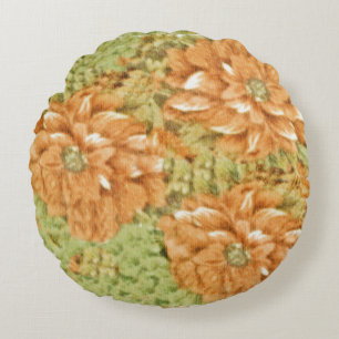 Coral Blooms Round Pillow