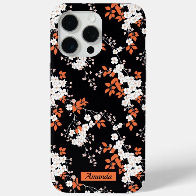 Coral Blossom Elegance Personalized Phone Case (Back)