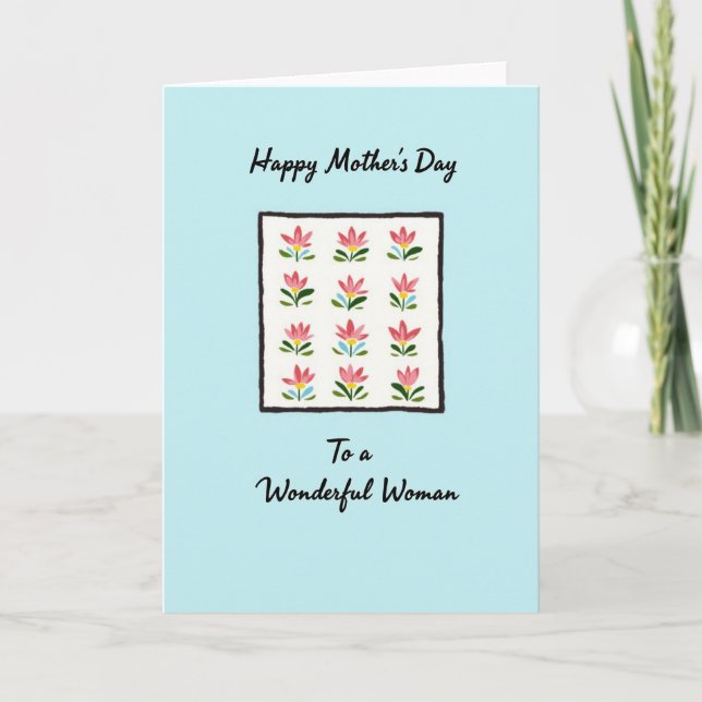 Coral Blossom Mothers Day Art Card (Front)