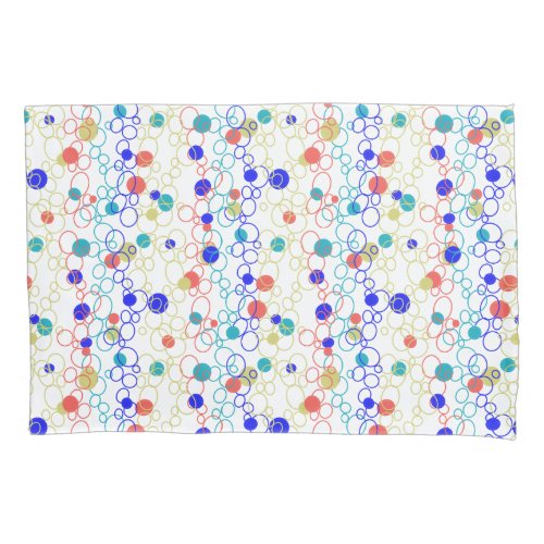 Coral Blue Aqua Lime Green Circles Dots Pillow Cas Pillow Case