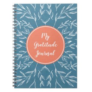 Coral & Blue Custom Gratitude Journal