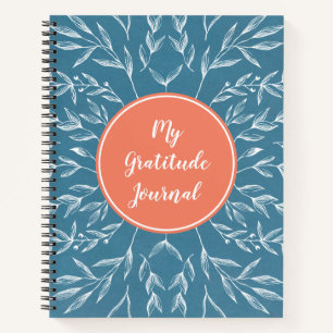 Coral & Blue Custom Gratitude Journal