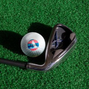 Coral blue cute monogrammed initial A Golf Balls