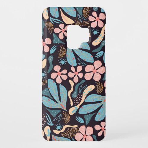 Coral Blue Floral Dark Print Case_Mate Samsung Galaxy S9 Case