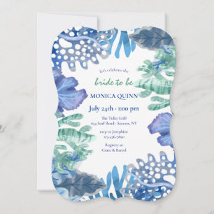Coral Blue Invitation